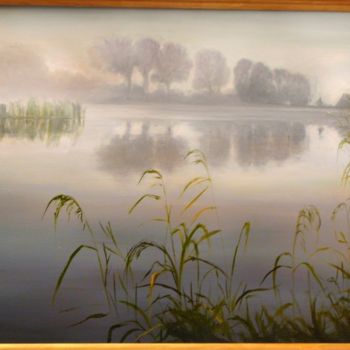 Картина под названием "Smoke on the water" - Nell Amelkova, Подлинное произведение искусства, Масло