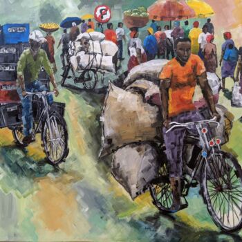 Painting titled "A TRUCK WITH A PEDAL" by Noah Bugingo, Original Artwork, Acrylic