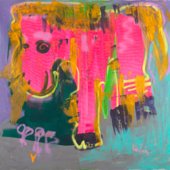 Malerei mit dem Titel ""Pink Dreams" Conte…" von Noah Lubin, Original-Kunstwerk, Acryl