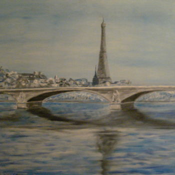 Malarstwo zatytułowany „paris bleu” autorstwa Daniel Nobécourt, Oryginalna praca, Olej