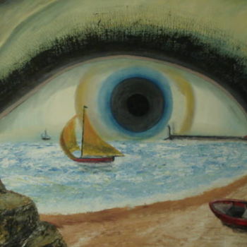 Peinture intitulée "Vue de la mer" par Daniel Nobécourt, Œuvre d'art originale, Huile