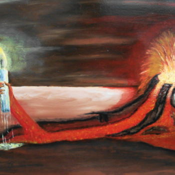 Painting titled "volcan" by Daniel Nobécourt, Original Artwork