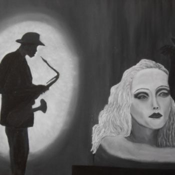 Pittura intitolato "Feeling jazzy" da W-Dagrou, Opera d'arte originale, Olio