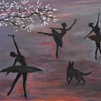 Peinture intitulée "danseuses-classique…" par W-Dagrou, Œuvre d'art originale, Huile