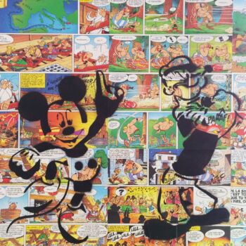 Schilderij getiteld "Asterix" door Nobody, Origineel Kunstwerk, Acryl Gemonteerd op Frame voor houten brancard
