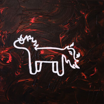 Painting titled "Horse of War" by Noceda, Original Artwork, Acrylic