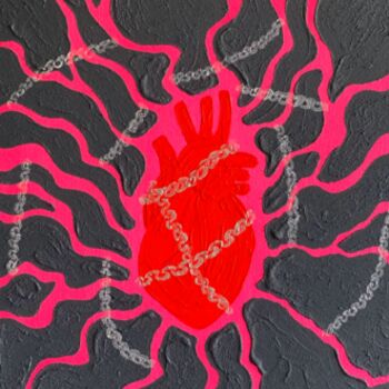 Pintura titulada "Chained Heart" por Noceda, Obra de arte original, Acrílico