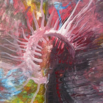 Schilderij getiteld "Rouge explosive" door Noche, Origineel Kunstwerk, Acryl