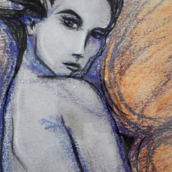 Disegno intitolato ""Femme fatale"" da Noche, Opera d'arte originale, Pastello