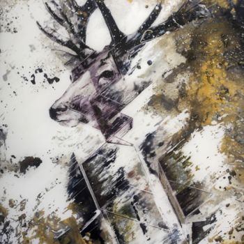 Pittura intitolato "Hunt the deer" da Nocturnal Art Iyad, Opera d'arte originale, Acrilico
