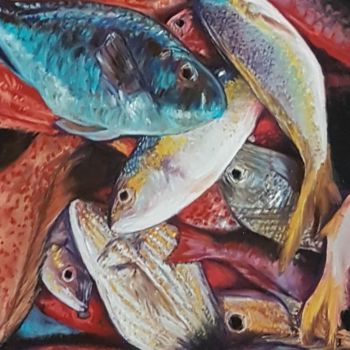 Malarstwo zatytułowany „fish life.jpg” autorstwa Nadia Sheikh, Oryginalna praca, Pastel