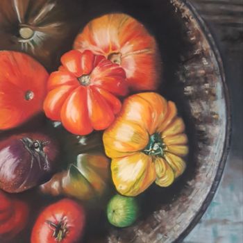 Schilderij getiteld "Tomatoes.jpg" door Nadia Sheikh, Origineel Kunstwerk, Pastel