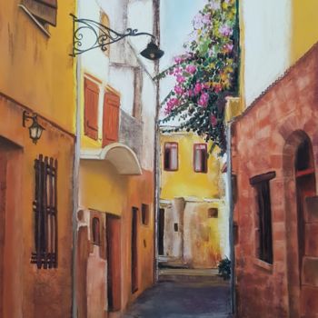 Ζωγραφική με τίτλο "Yellow Alley.jpg" από Nadia Sheikh, Αυθεντικά έργα τέχνης, Παστέλ