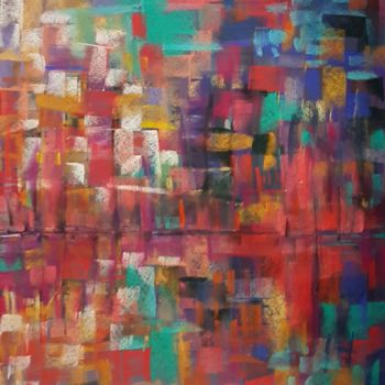 Pittura intitolato "Crowded.jpg" da Nadia Sheikh, Opera d'arte originale, Pastello