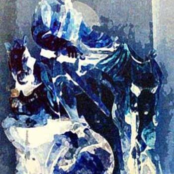 Arts numériques intitulée "Le chevalier bleu" par Nodens, Œuvre d'art originale