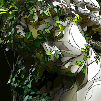 Digitale Kunst getiteld "Inlay of nature" door Art De Noé, Origineel Kunstwerk, Digitaal Schilderwerk