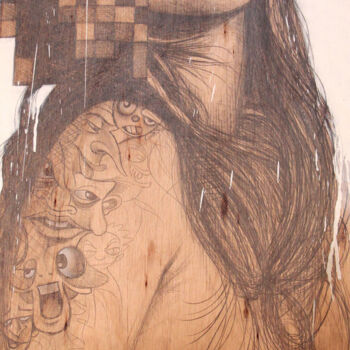 Painting titled "PIXEL Girl" by Art De Noé, Original Artwork, Acrylic
