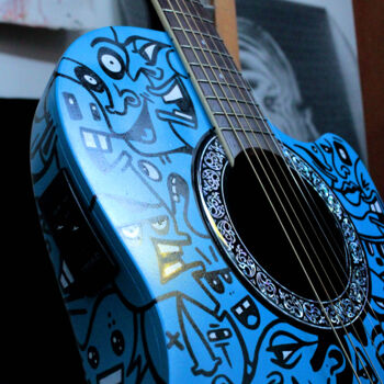 Design intitulada "Guitare semi acoust…" por Art De Noé, Obras de arte originais