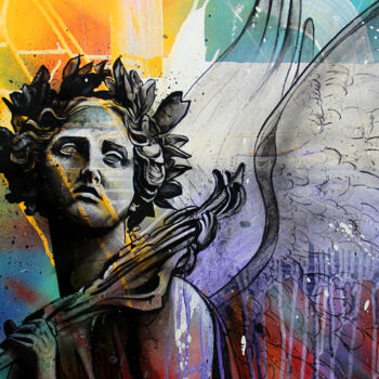 Pintura intitulada "Thoughtful angel" por Art De Noé, Obras de arte originais, Acrílico