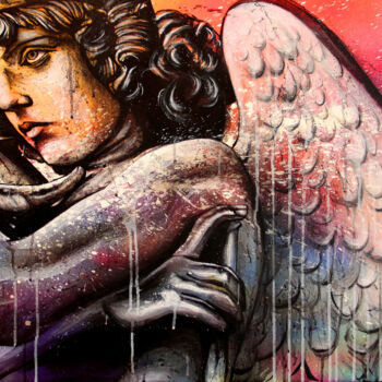Pittura intitolato "Colorful Angel" da Art De Noé, Opera d'arte originale, Acrilico