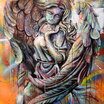 Peinture intitulée "Urban Angel" par Art De Noé, Œuvre d'art originale, Acrylique