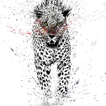 Σχέδιο με τίτλο "Leopard tribe" από Art De Noé, Αυθεντικά έργα τέχνης, Μελάνι