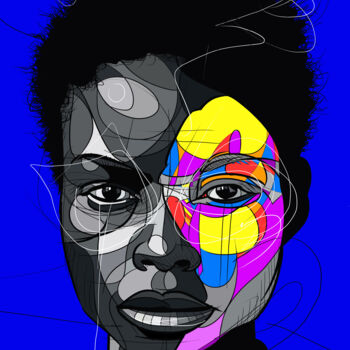 Digitale Kunst getiteld "Colormask" door Art De Noé, Origineel Kunstwerk, Digitaal Schilderwerk