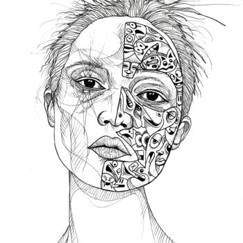 Cartoon Half Mask, Drawing by Noé Pauporté (Art de Noé) | Artmajeur Cartoon Half Mask, Drawing by Noé Pauporté (Art de Noé) | Artmajeur