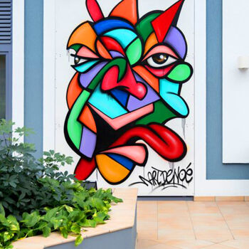 제목이 "Urban face"인 미술작품 Art De Noé로, 원작, 페인트 스프레이