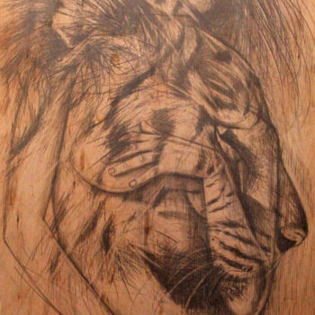 Painting titled "Womanimal" by Art De Noé, Original Artwork, Pencil