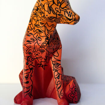 Sculptuur getiteld "Fox inked" door Art De Noé, Origineel Kunstwerk