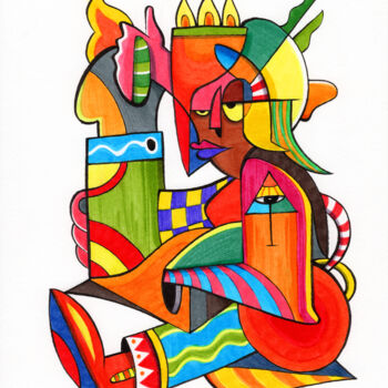 제목이 "Pachamama"인 그림 Art De Noé로, 원작, 수채화