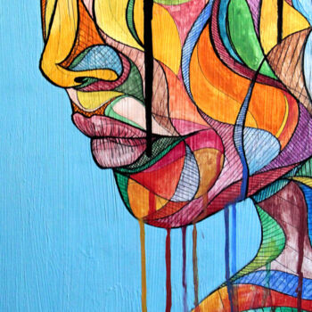 Pintura intitulada "Colorful Girlz" por Art De Noé, Obras de arte originais, Acrílico