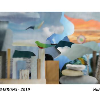 Collages intitulée "EMBRUNS" par Noé, Œuvre d'art originale, Collages