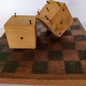 Sculpture titled "Juego Sucio" by Noel Castillo López, Original Artwork, Wood