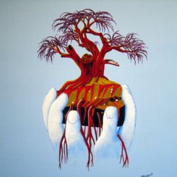 Peinture intitulée "Deracinement" par Noël Barbot, Œuvre d'art originale