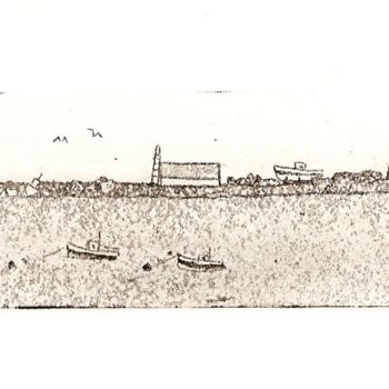 Printmaking titled "camaret sur mer" by Noël Barbot, Original Artwork, Engraving
