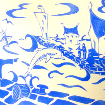 Gravures & estampes intitulée "jean louis dans le…" par Noël Barbot, Œuvre d'art originale, Linogravures