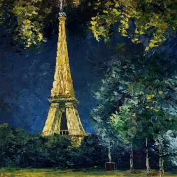 Schilderij getiteld "Paris" door Noelle Huin, Origineel Kunstwerk, Olie