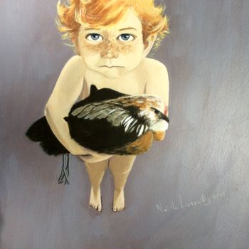 Painting titled "Ma poule - 414" by Noëlle Lassailly, Original Artwork, Acrylic