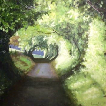 Painting titled "En chemin" by Noëlle Lassailly, Original Artwork, Acrylic