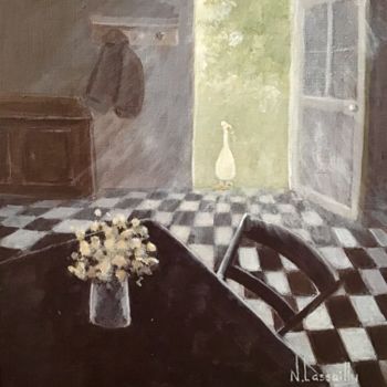Malarstwo zatytułowany „Bonjour - 831” autorstwa Noëlle Lassailly, Oryginalna praca, Akryl