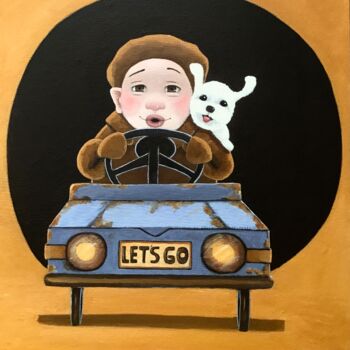Painting titled "Let’s go ! - 898" by Noëlle Lassailly, Original Artwork, Acrylic Mounted on Wood Stretcher frame