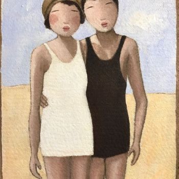 Malarstwo zatytułowany „Toinon et Tristan…” autorstwa Noëlle Lassailly, Oryginalna praca, Akryl