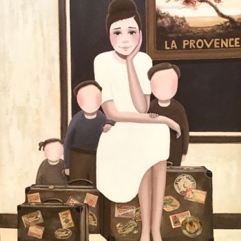 Картина под названием "Le lien - 986" - Noëlle Lassailly, Подлинное произведение искусства, Акрил Установлен на Деревянная р…