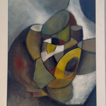 Painting titled "Composition pots" by Noëlle Rious, Original Artwork