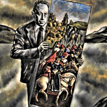 Pintura intitulada "Albert Camus: “La C…" por Noël Van Hoof, Obras de arte originais, Óleo