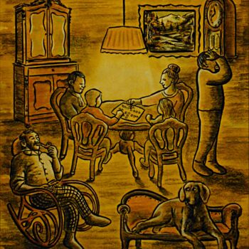 Картина под названием "Settembrini the Bou…" - Noël Van Hoof, Подлинное произведение искусства, Акварель