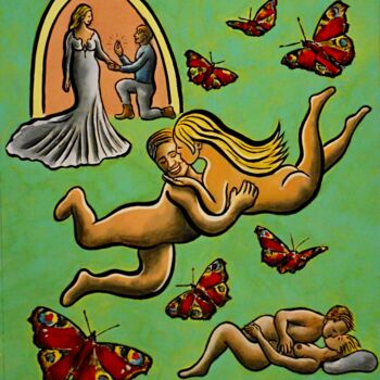Malarstwo zatytułowany „The Meaning of Love…” autorstwa Noël Van Hoof, Oryginalna praca, Akwarela