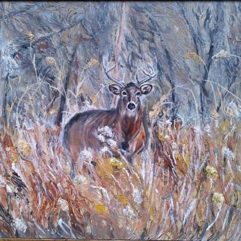 Pittura intitolato "Il cervo" da Noemi Piaggesi, Opera d'arte originale, Acrilico